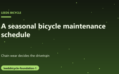 A Seasonal Bicycle Maintenance Schedule