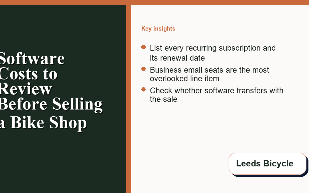 Software Costs to Review Before Selling a Bike Shop