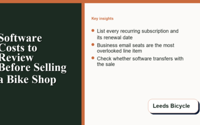 Software Costs to Review Before Selling a Bike Shop